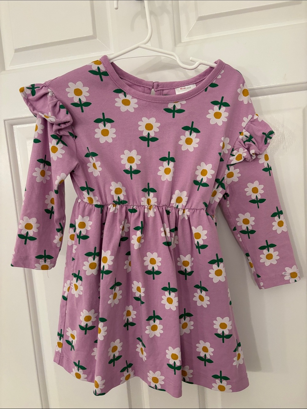 Hanna Andersson Lavender Daisy Ruffle Long-Sleeve Dress
